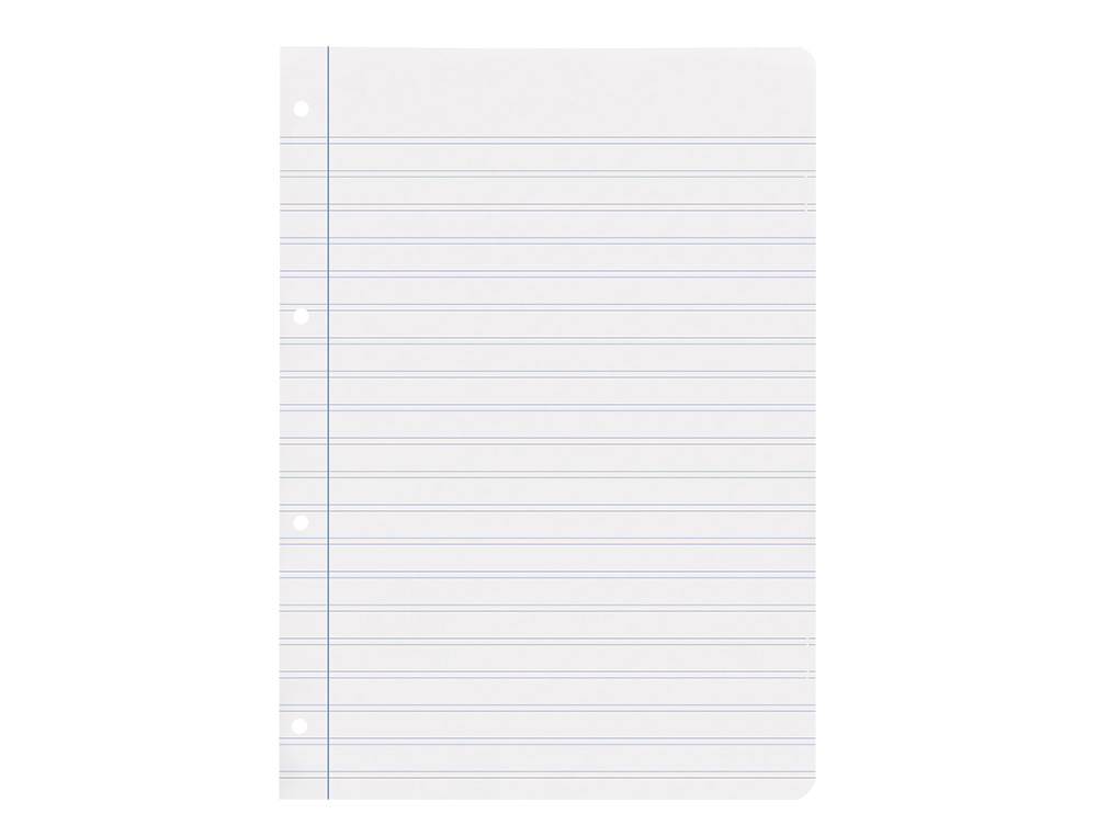 RECAMBIO LIDERPAPEL A4 100 HOJAS 100GR PAUTA 5ª 2.5MM CON MARGEN 4 TALADROS