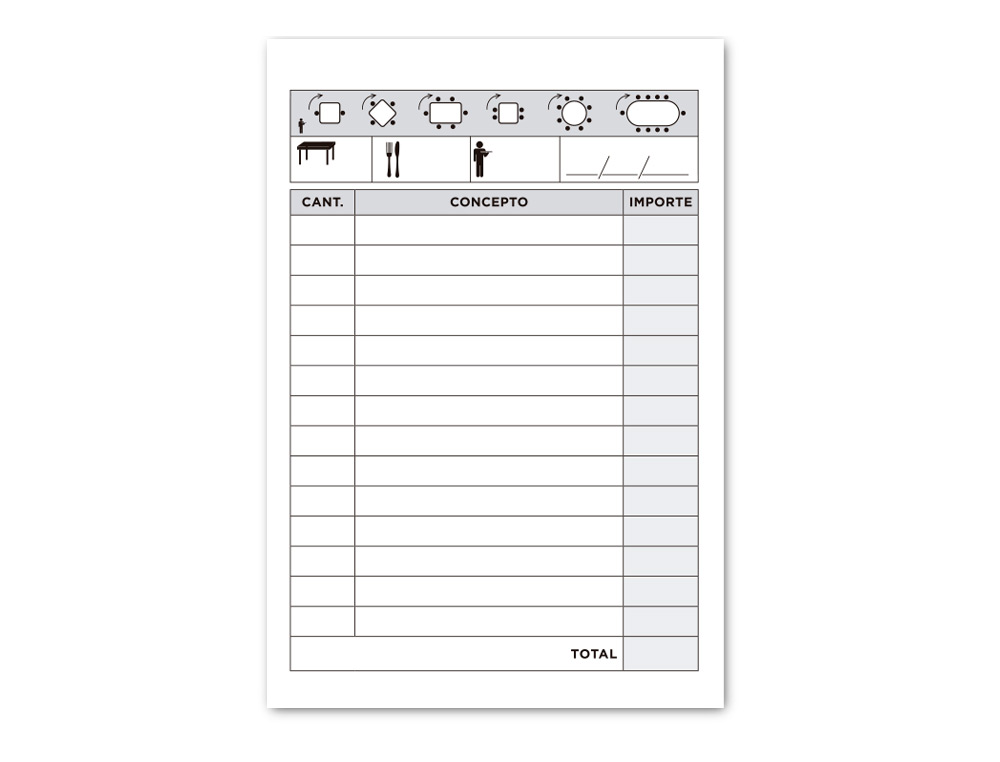 TALONARIO LIDERPAPEL CAMARERO 8 ORIGINAL Y COPIA T280