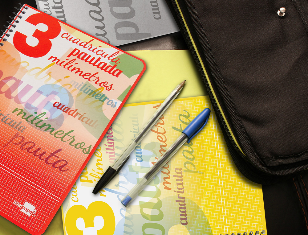 CUADERNO ESPIRAL LIDERPAPEL CUARTO PAUTAGUIA TAPA BLANDA 40H 75GR CUADRO PAUTADO 3 MM CON MARGEN COLORES SURTIDOS