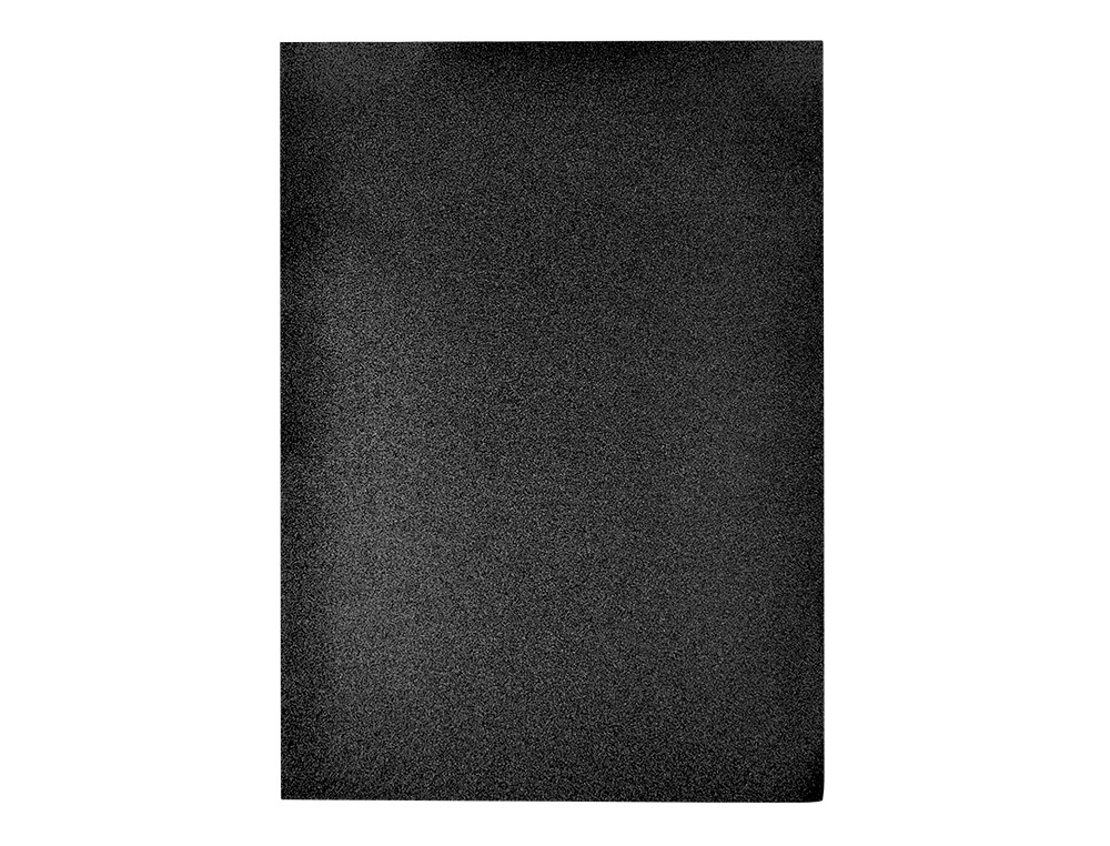 GOMA EVA CON PURPURINA BIODEGRADABLE LIDERPAPEL 50X70CM 60G/M2 ESPESOR 2 MM NEGRO