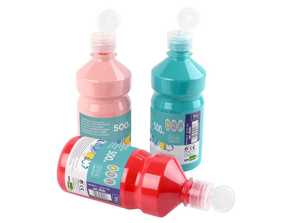 TEMPERA LIQUIDA LIDERPAPEL ESCOLAR 500 ML ROSA