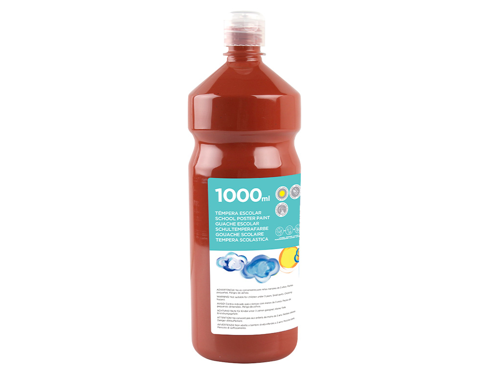 TEMPERA LIQUIDA LIDERPAPEL ESCOLAR 1000 ML MARRON