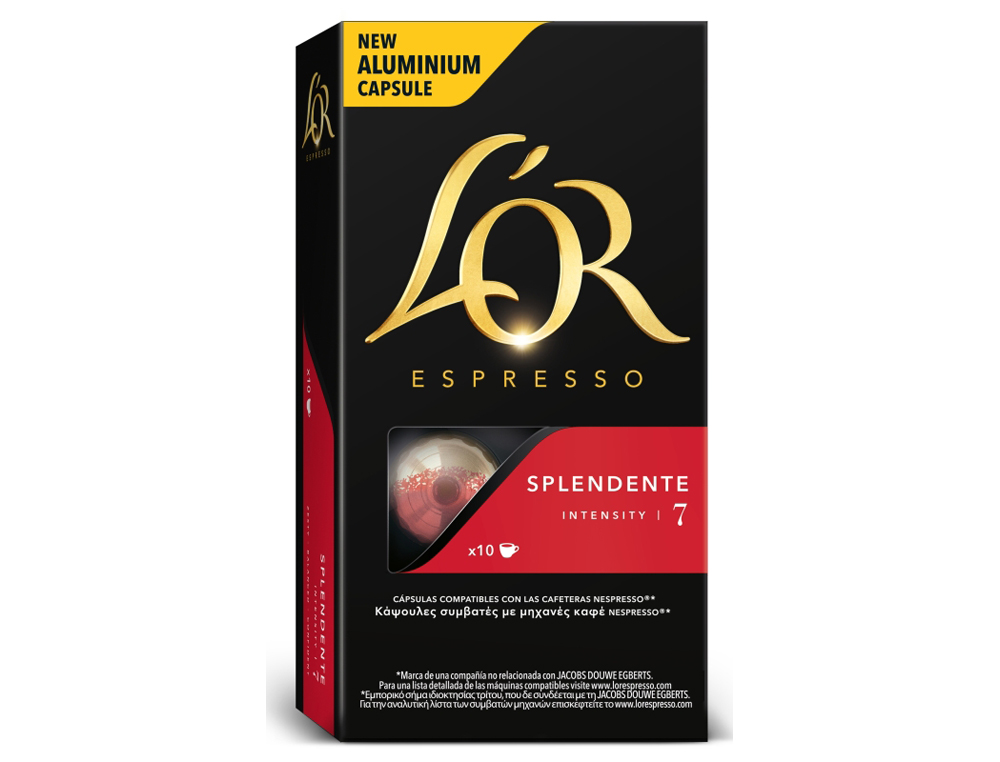 CAFE L'OR ESPRESSO SPLENDENTE FUERZA 7 CAJA DE 20 UNIDADES COMPATIBLE CON NESPRESSO