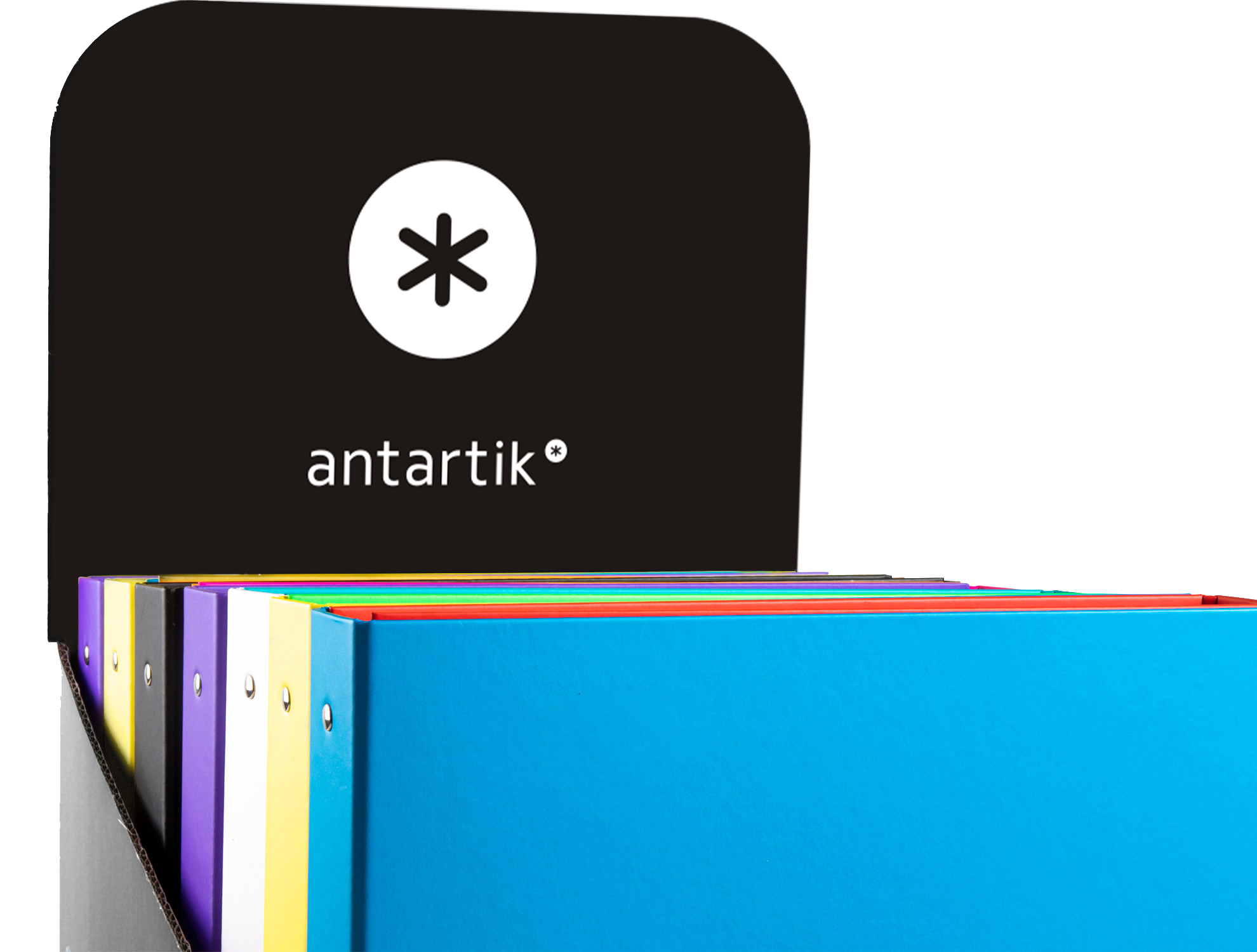 CARPETA ANTARTIK A4 FORRADA 4 ANILLAS 25 MM REDONDAS COLORES SURTIDOS