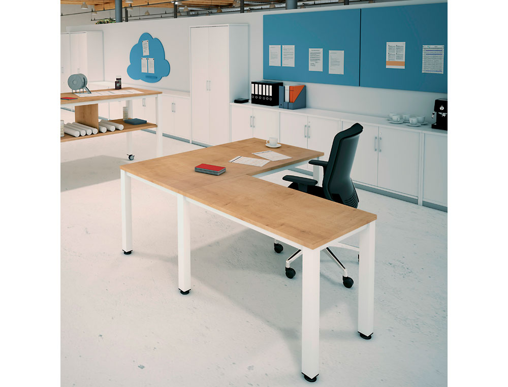 MESA DE OFICINA ROCADA EXECUTIVE 2001AD02 ALUMINIO /GRIS 140X80CM