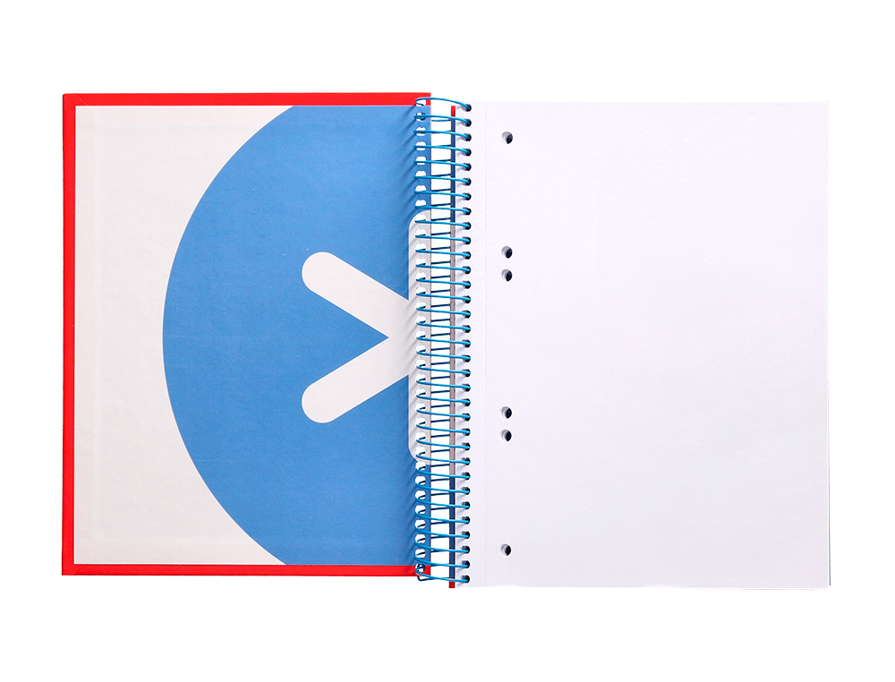 CUADERNO ESPIRAL A5 MICRO ANTARTIK TAPA FORRADA 120H 90G LISO CON BANDAS 6 TALADROS COLOR ROJO