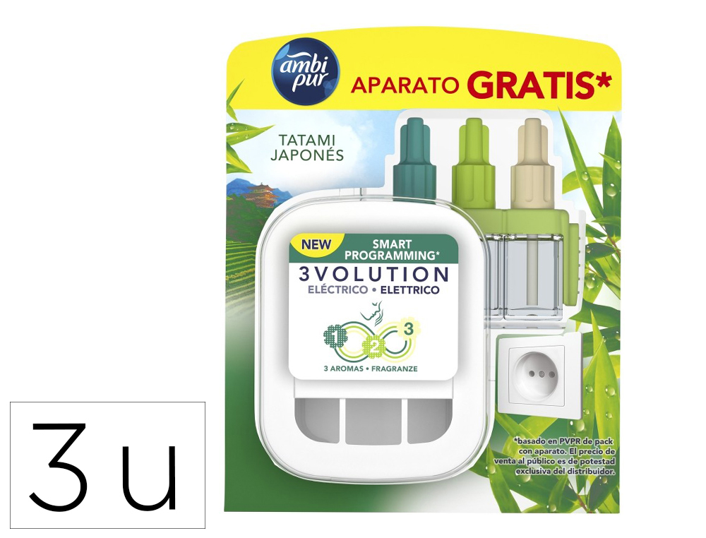 AMBIENTADOR ELECTRICO AMBIPUR 3VOLUTION JAPONES DIFUSOR+ RECAMBIO